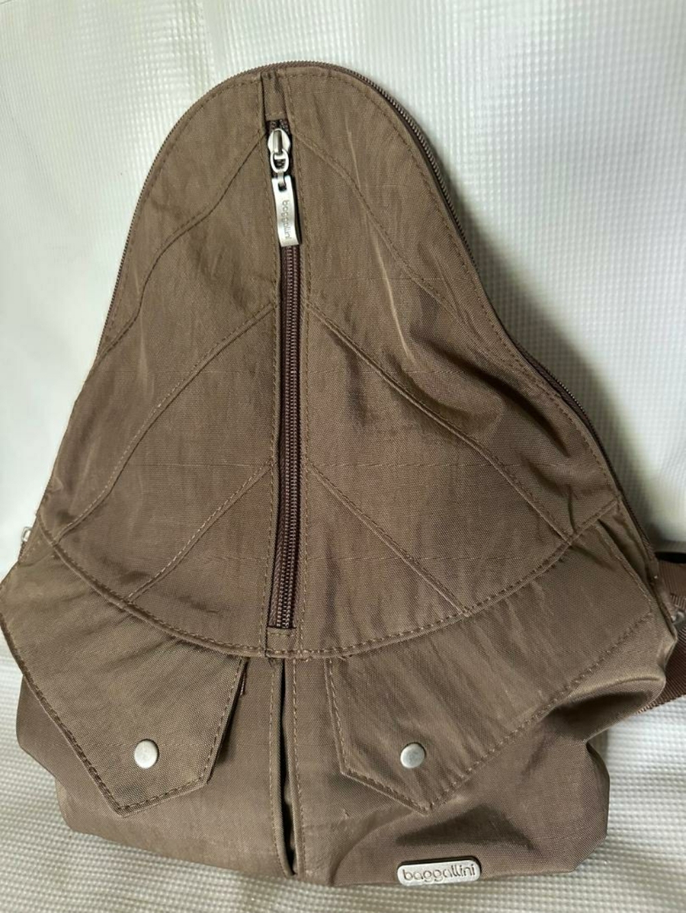 Longchamp brown sling backpack